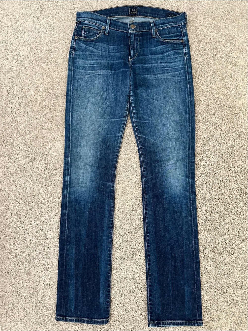 Citizens of Humanity Ava Low Rise Y2K Medium Dark Wash Straight Leg Denim Jeans